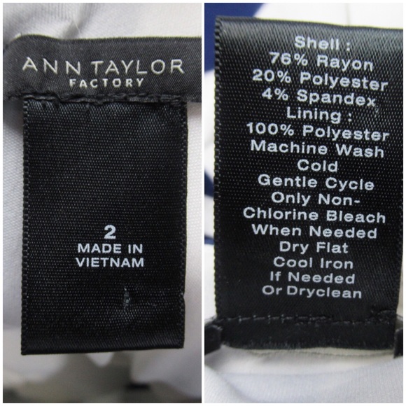 ANN TAYLOR Blue White Striped Sleeveless Fit Flare Dress Women’s Size 2 - Picture 12 of 13